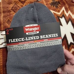 Wrangler Charcoal Fleece-Lined Beanie 2 Pack